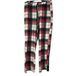 Versona Womens Plaid Lounge Pants Medium Elastic Waist Red Black